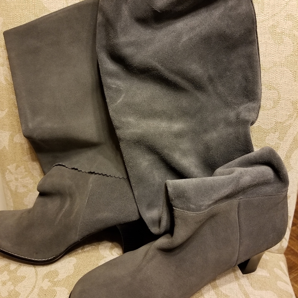 CROSSING POINTE KNEE HIGH BOOTS 100% SUEDE LEATHER 11M
